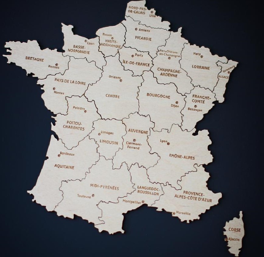 hot sale product France Magnetic Wooden Puzzle Map