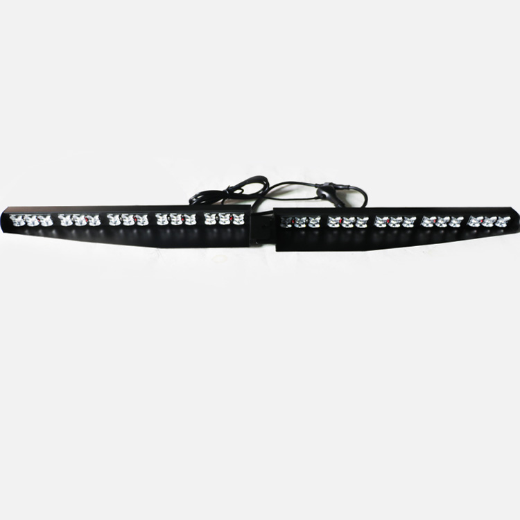 KM702 visor warning lightbar with white and amber colors