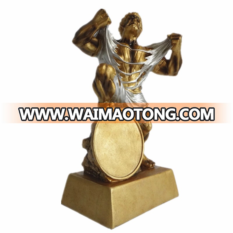 Creative Design Resin Golden Monster Statue for Wrestling Trophy