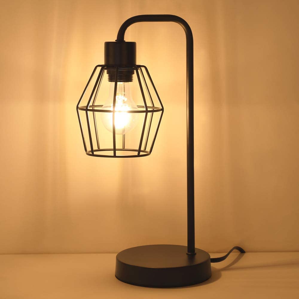 JLT-9522 Industrial Vintage Retro Rustic Metal Cage Table Lamp For Living Room Bedside