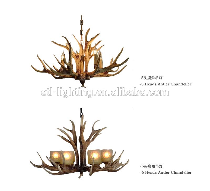 Deer antler chandelier for restaurant villa decoration resin antler chandelier lighting ETL89151