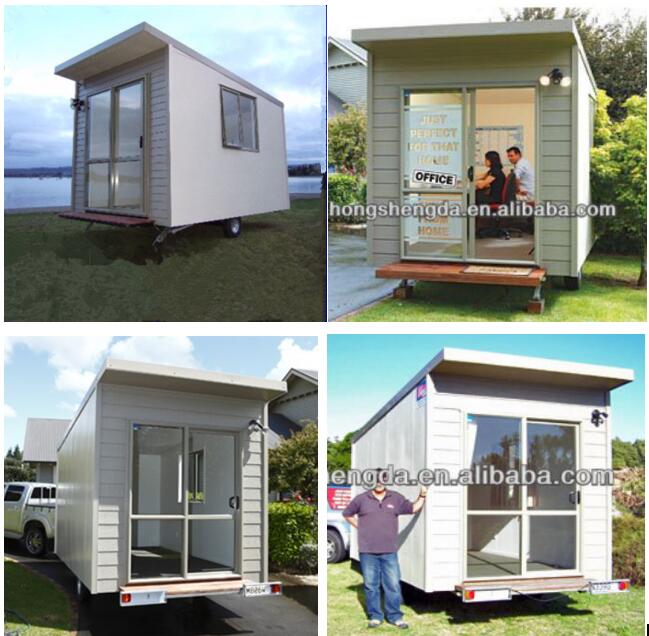 insulated prefabricated holiday portable cabins with trailer