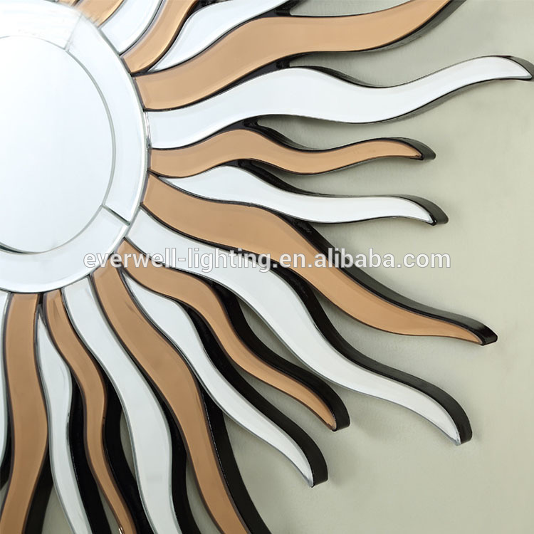 Sun shape wall mirror