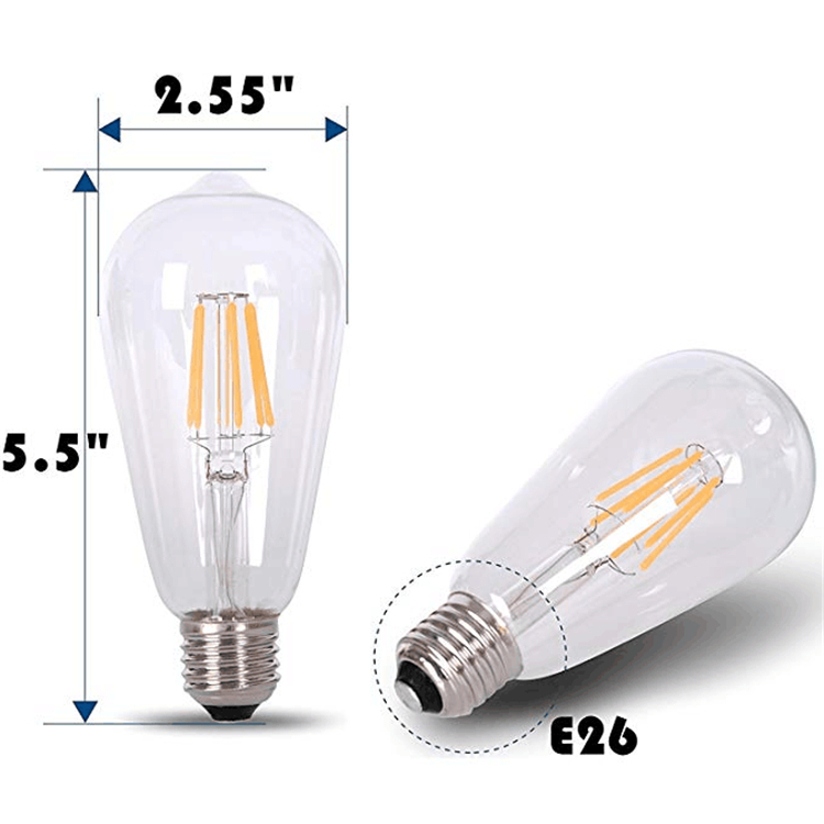 New Vintage Retro Edison E27 4 Watt 6 W Warm White ST64  LED Filament Light Bulb Lamp