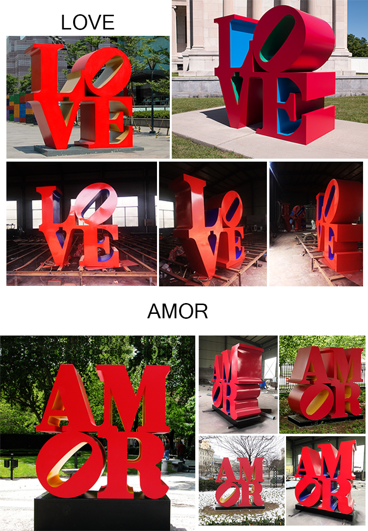 Hot sale art Outdoor Garden decoration stainless steel LOVE letter sculpture for sale NTST-618Y