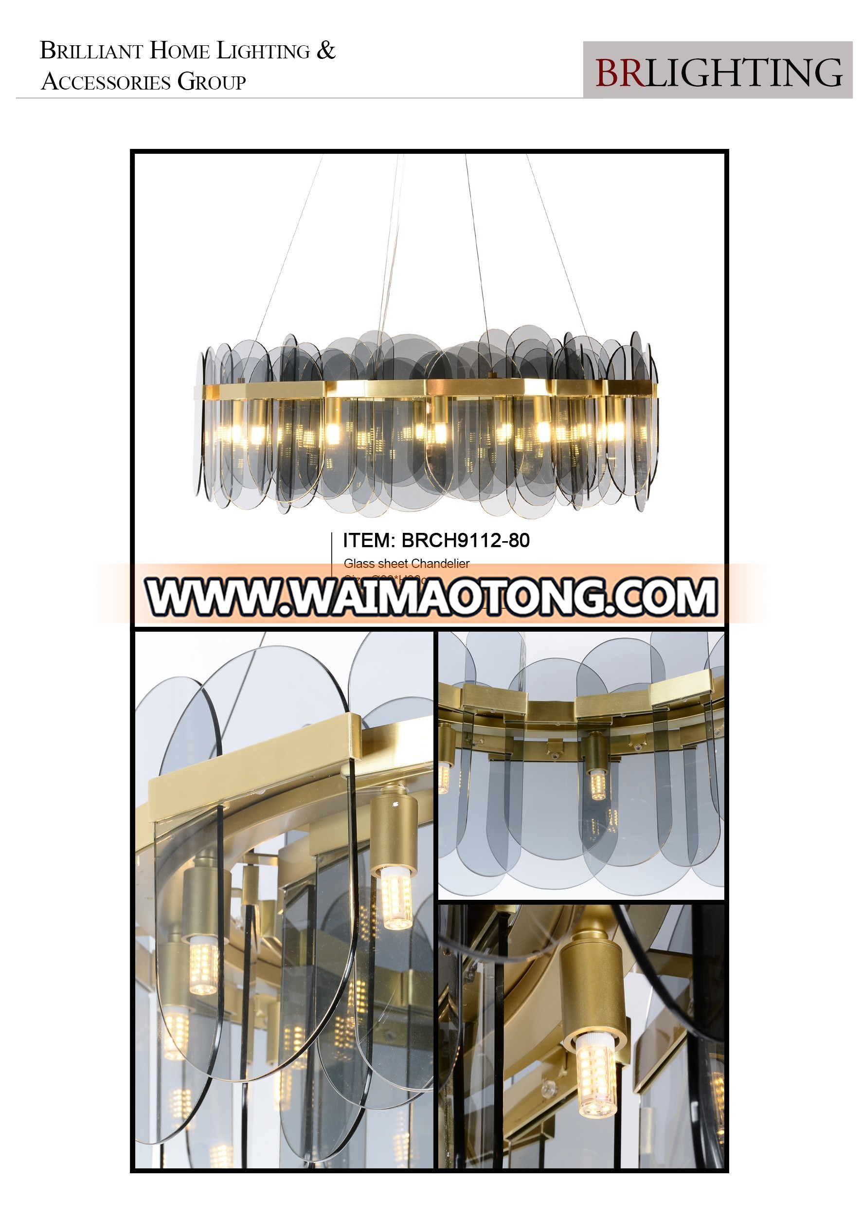 Indoor Lighting Antique Brass  Light Fixtures Led Luxury Large Rose Gold Art Glass Chandelier For Hotels Home In China