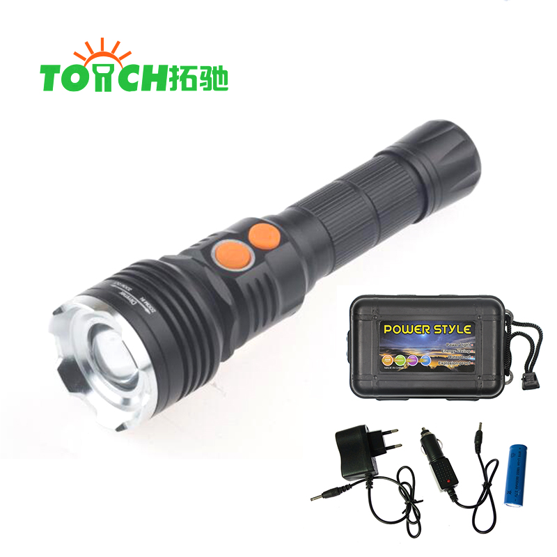 Waterproof rechargeable Alloy Zoom battery tactical Aluminum COB zaklamp Adjustable bright focus flashlight Torch