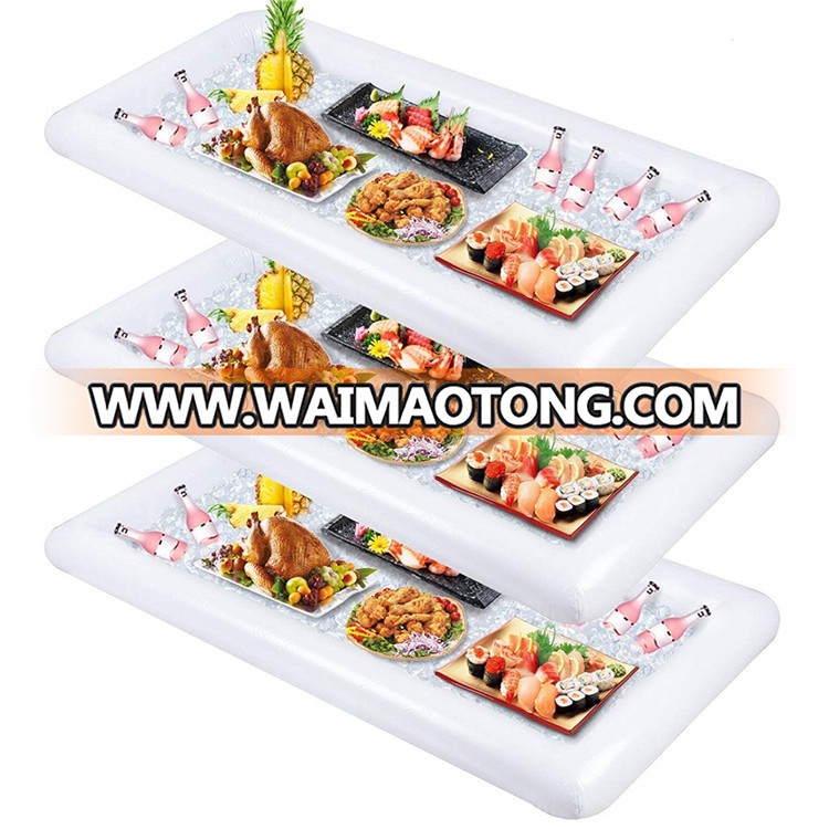 Floral PVC floating buffet inflatable salad bar for BBQ picnic pool party