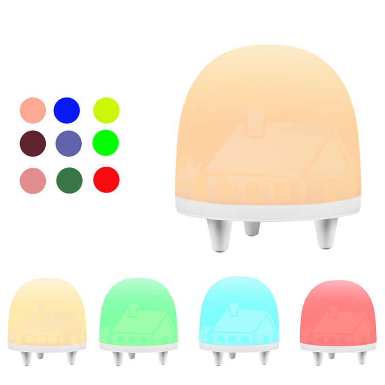 USB Rechargeable Silicone Gel Baby Night light Colorful Pat Lamp Children Cute Bedside Lamp Christmas Bedroom Light