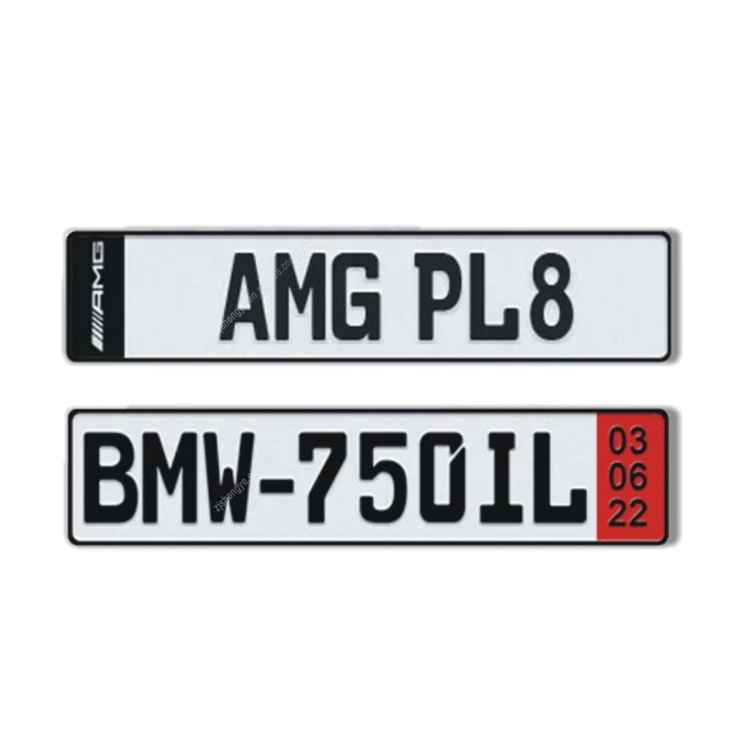 Custom 3M reflective aluminum European embossed car license plate