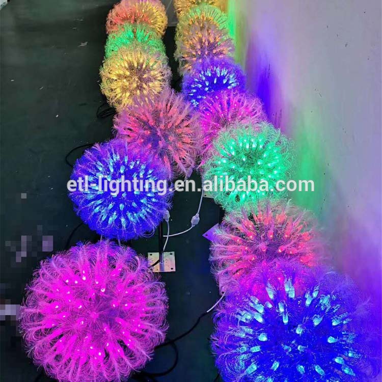 LED RGB dandelion light fiber optic light for park garden Christmas lights ourdoor fairy lights ETL52509