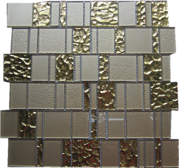 New Arrival Luxury Gold and Sliver Customized Glass Mosaic Tile for Wall Decoration