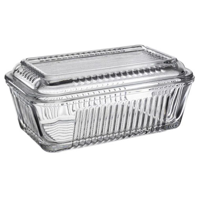 home basic clear glass butter dish