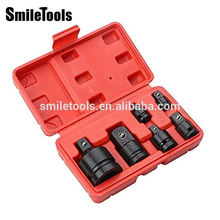 Smiletools 6pcs 1/4 3/8 1/2 Ratchet Drive Impact Socket Adapter Converter Reducer Universal Joint Extension Bar