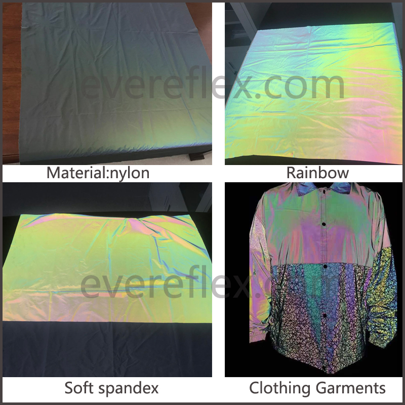 Rainbow Reflective Spandex Fabric