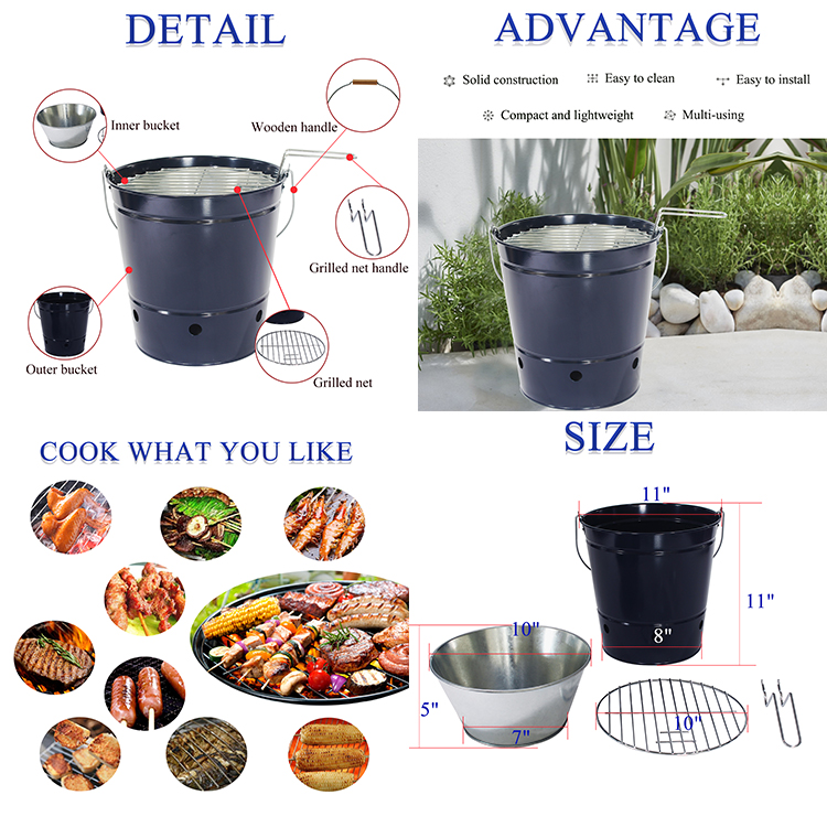 Guangdong wholesale mini outdoor Galvanized Steel Portable charcoal bbq grills