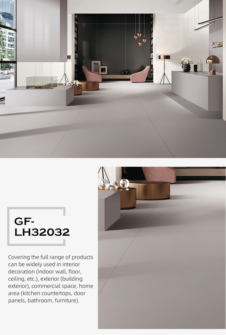 Wear-Resistant Polished Tiles Super Grey Tile 320*160Cm Interior Porcelain China Design Polished Porcelain Floor Tiles