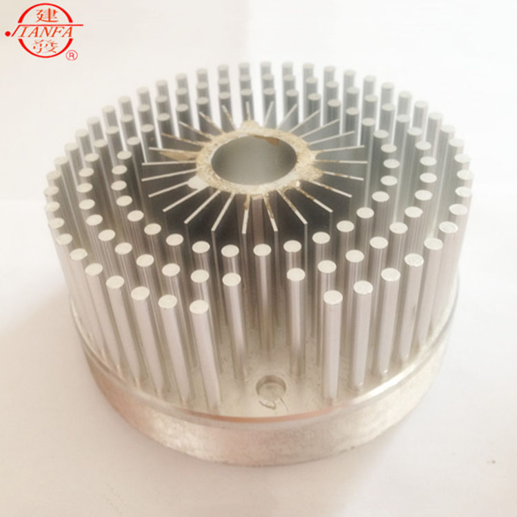 Anodized black Round Aluminum LED extruded Pin Fin Heatsinks