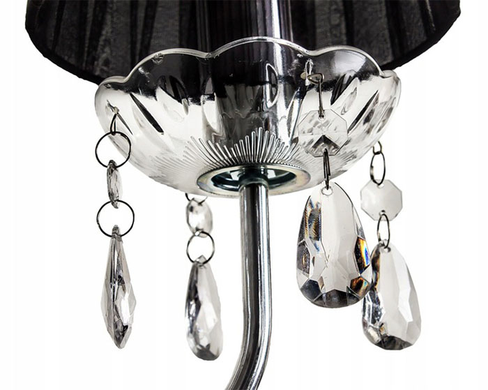 European modern fabric lampshade chrome wall lamp NS-123023D