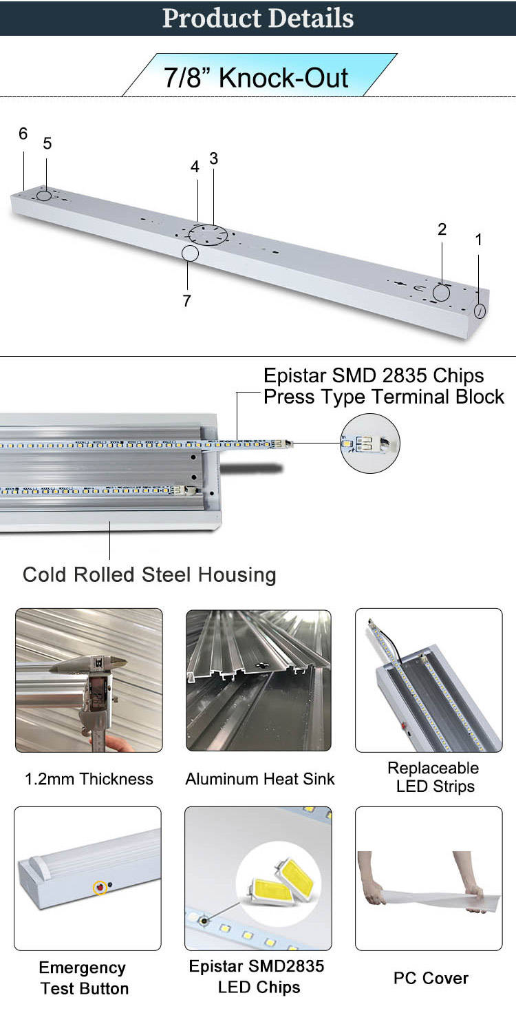 New model Led Batten Lighting Fixtures 20w 40w 60w 80w Aluminum Heatsink Corridor Ceiling Light