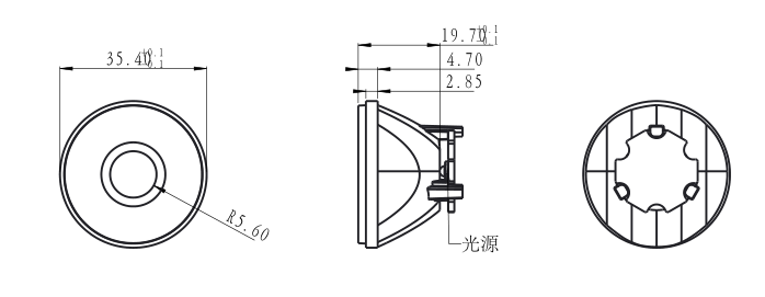 Bicycle LED Light Lens DK-35-LENS-BIKE