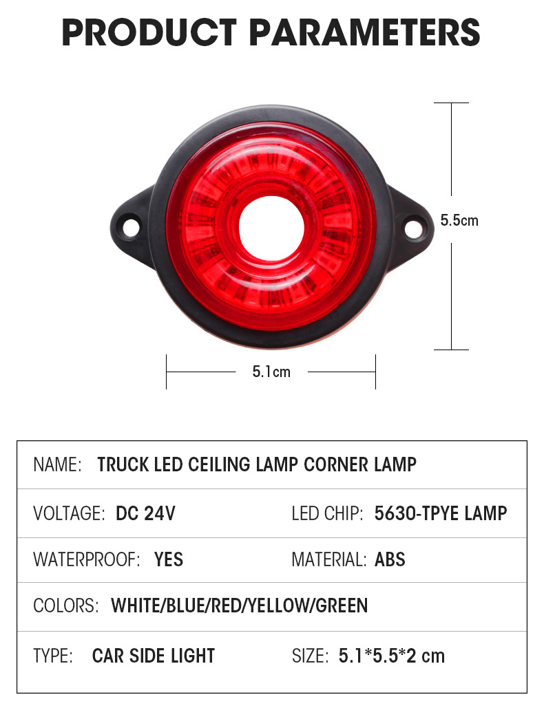 24v truck marker sidelight car led 24v unversail led light signal marker side led light 24v truck led light