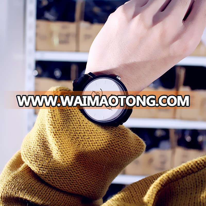 Trendy Yes No Simple Big Dial Boy and Girl Students Couple Watch Harajuku Style Vintage Quartz Women White Black Watches