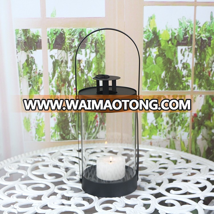 Modern holiday indoor garden decoration glass bottle lantern candle