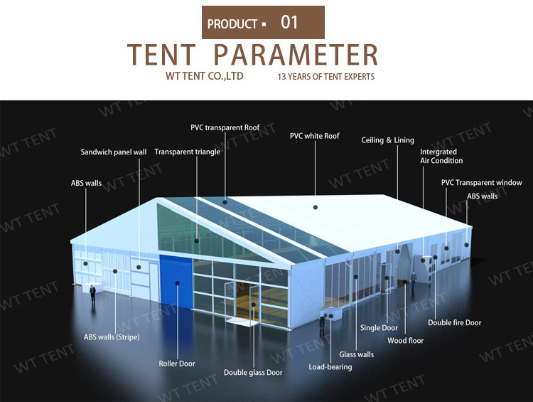 Customized Outdoor Marquee Tents for Events with Furniture Floor Cooling Lighting