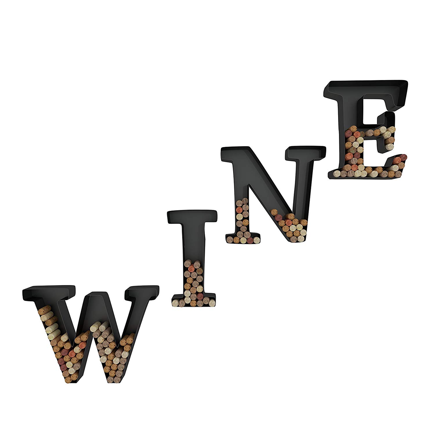 Hanssz Cheap  Wine Letter Hexagon Cork Holders Art Wall Decor Metal  All 4 Letters W I N E Gifts for Wine Lovers Manufacture