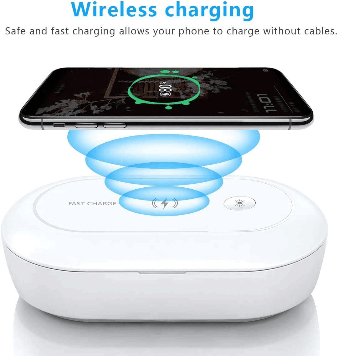 UV Cell Phone Sanitizer Portable Wireless Charger Sterilizer 10w