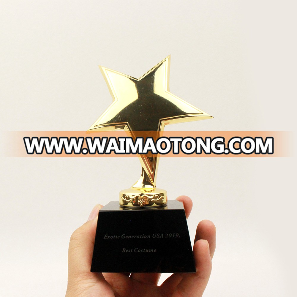 Wholesale Cheap Price Metal Star on Black Base Crystal Awards