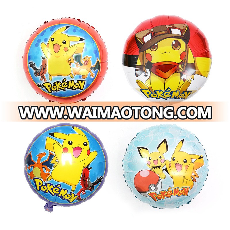 Pokemon Birthday Party Balloons - 18inch Pikachu Friends and Pokeball Balloon Adult & Kids Party Theme Decorations