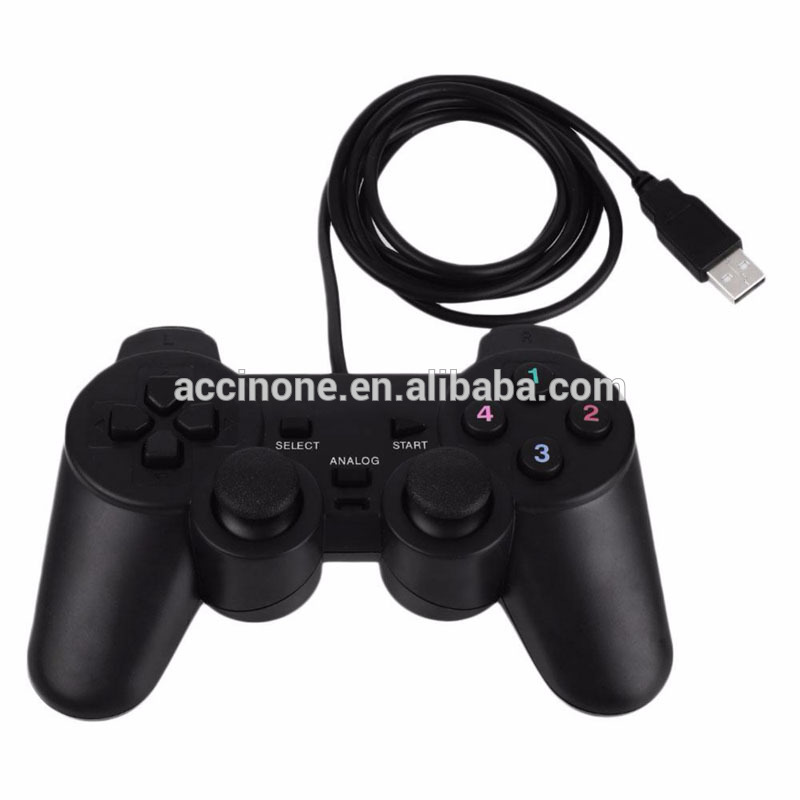 Wholesale Vibration Wired USB Controller Gamepad Joypad For WinXP/Win7/Win8/Win10 For PC Computer Laptop Black Game Joystick