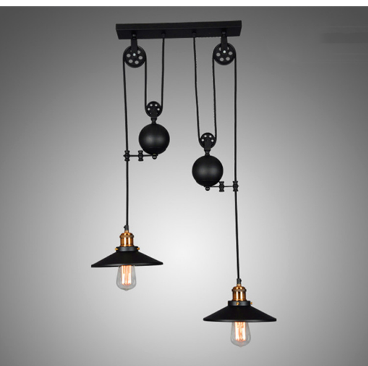 Industrial hanging light matte black vintage metal pendant lamp iron multiple shapes chandeliers