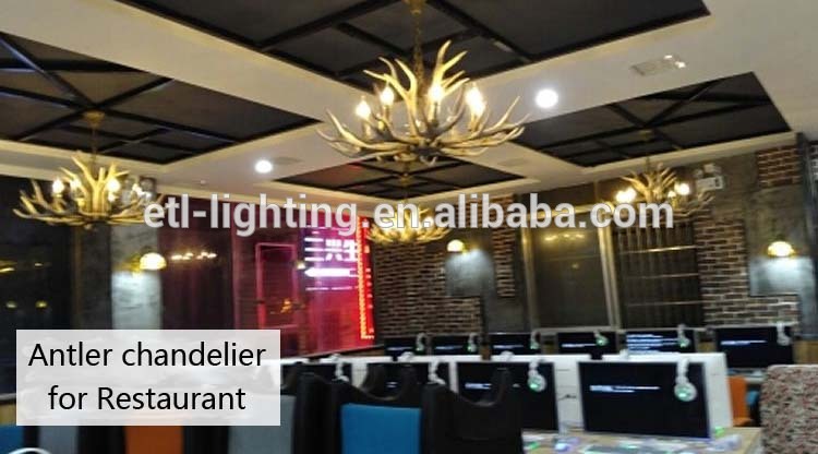 Deer antler chandelier for restaurant villa decoration resin antler chandelier lighting ETL89151