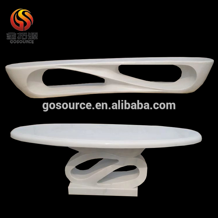 The Newly Designed White Marble Table And Chair With Artistic Sense