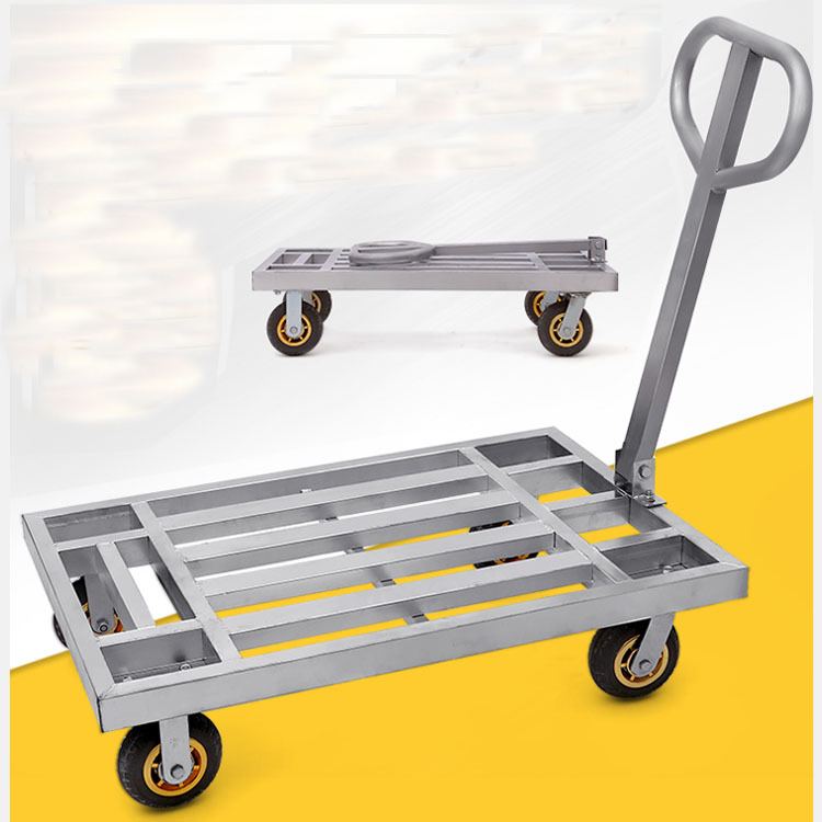 Steel Four Wheels Portable Hand Trolley For Sale