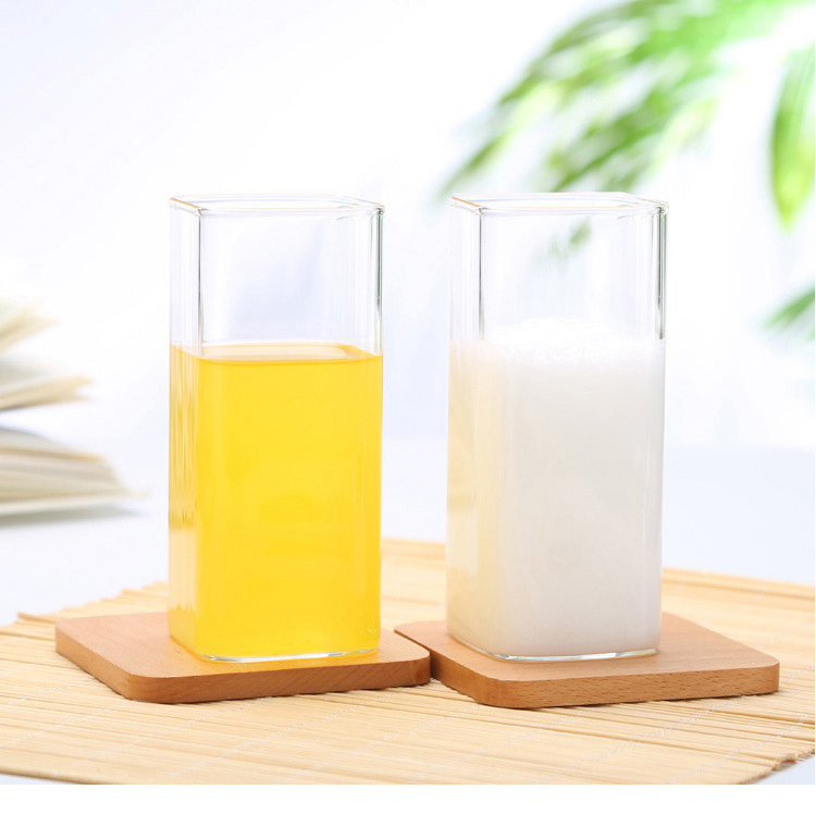 400ml Square Shape Borosilicate Glass Cup Milk Glass Cup