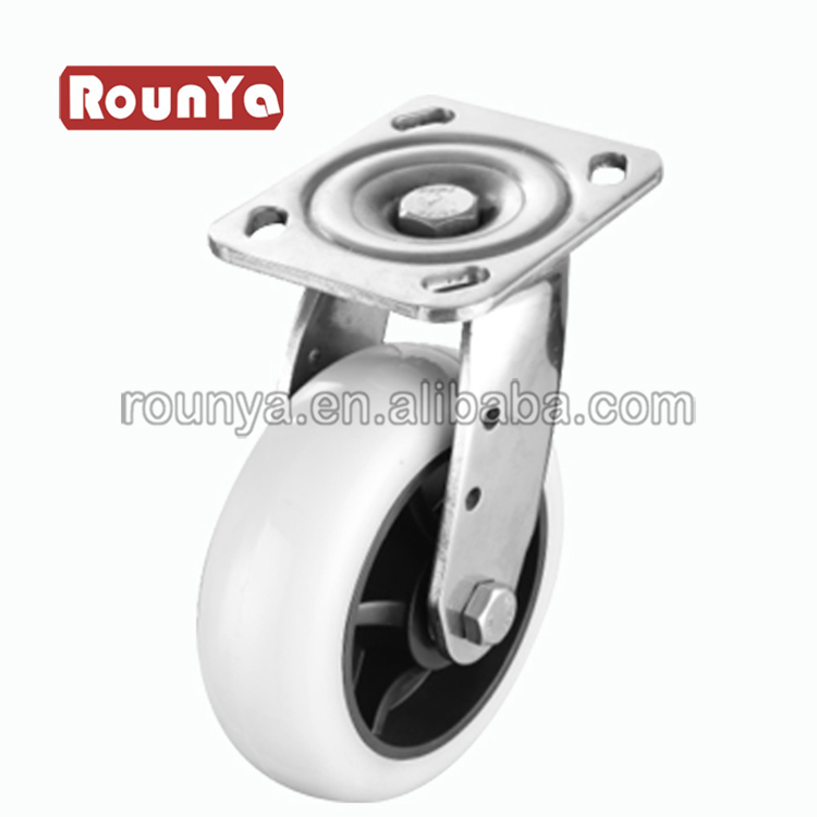 4 inch to 8 inch stainless steel swivel caster thermoplastic rubber wheel flat tread