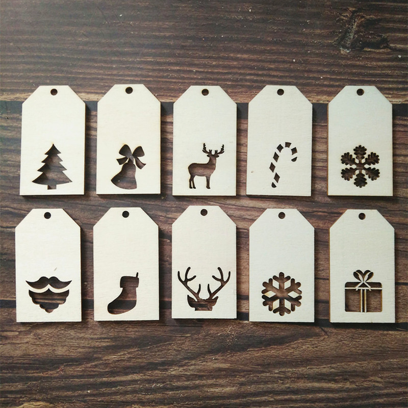 Laser Cut Wooden Christmas Theme tags