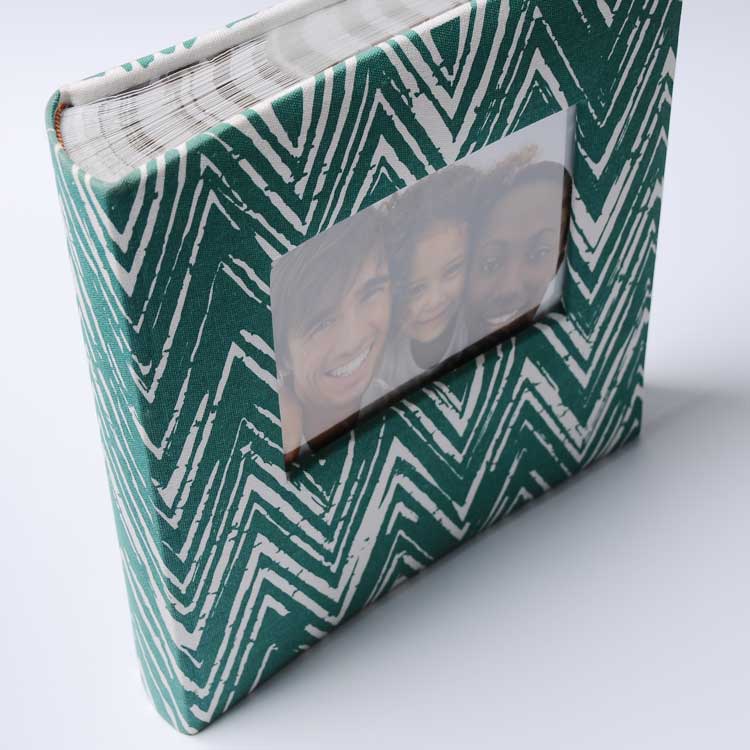 Custom Green 4*6  photo album with transparent  protector