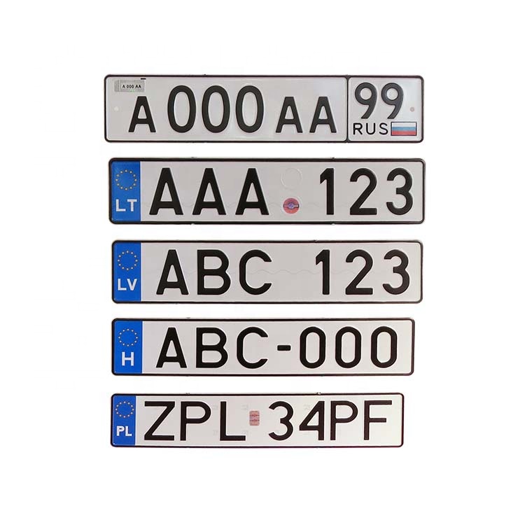 Custom 3M reflective aluminum European embossed car license plate