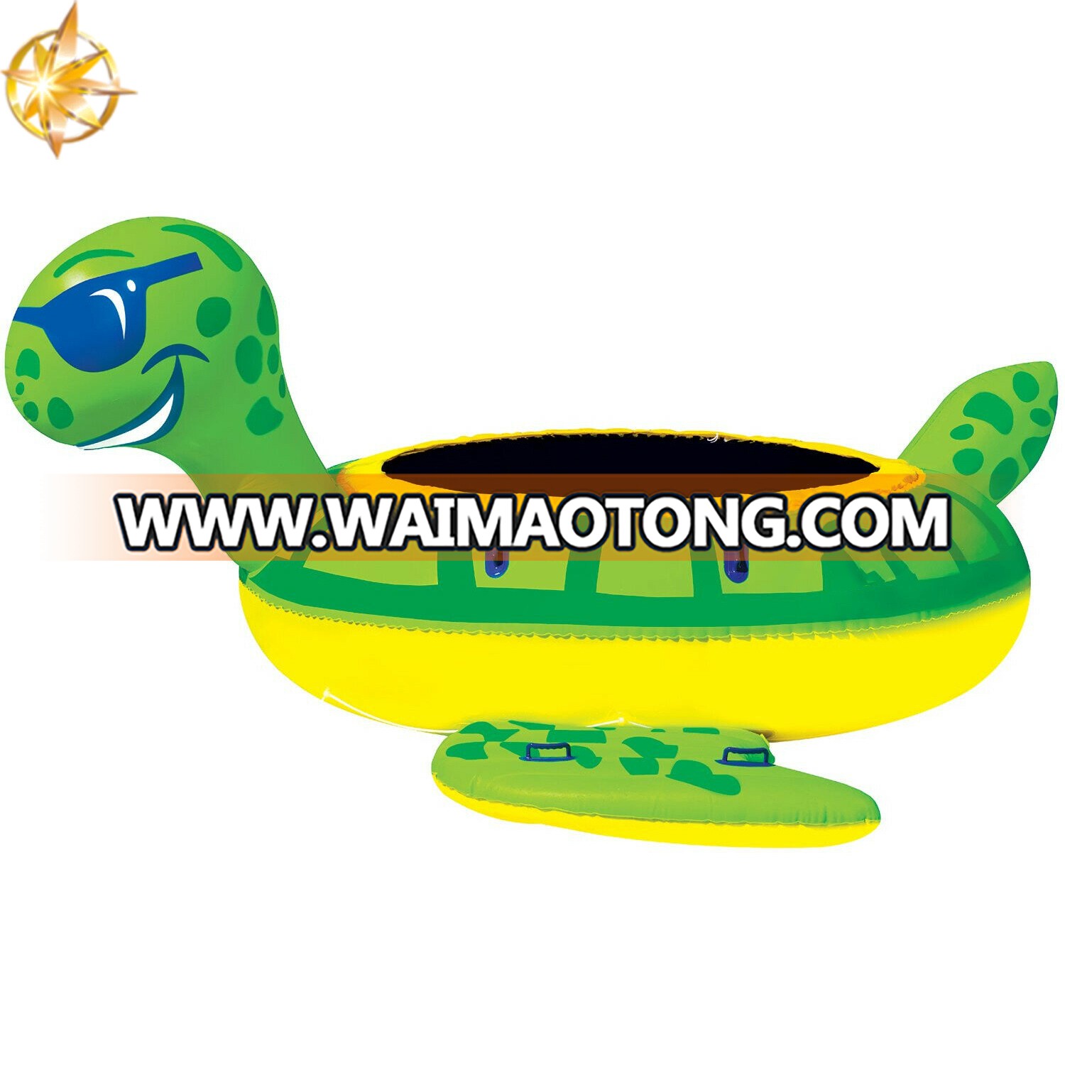 High quality cartoon turtle water float row toy jump inflatable trampoline