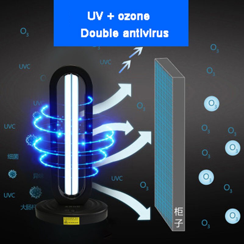 38W ozone 20 meters through the wall remote control ultraviolet disinfection lamp remote control uv Sterilizing lamp