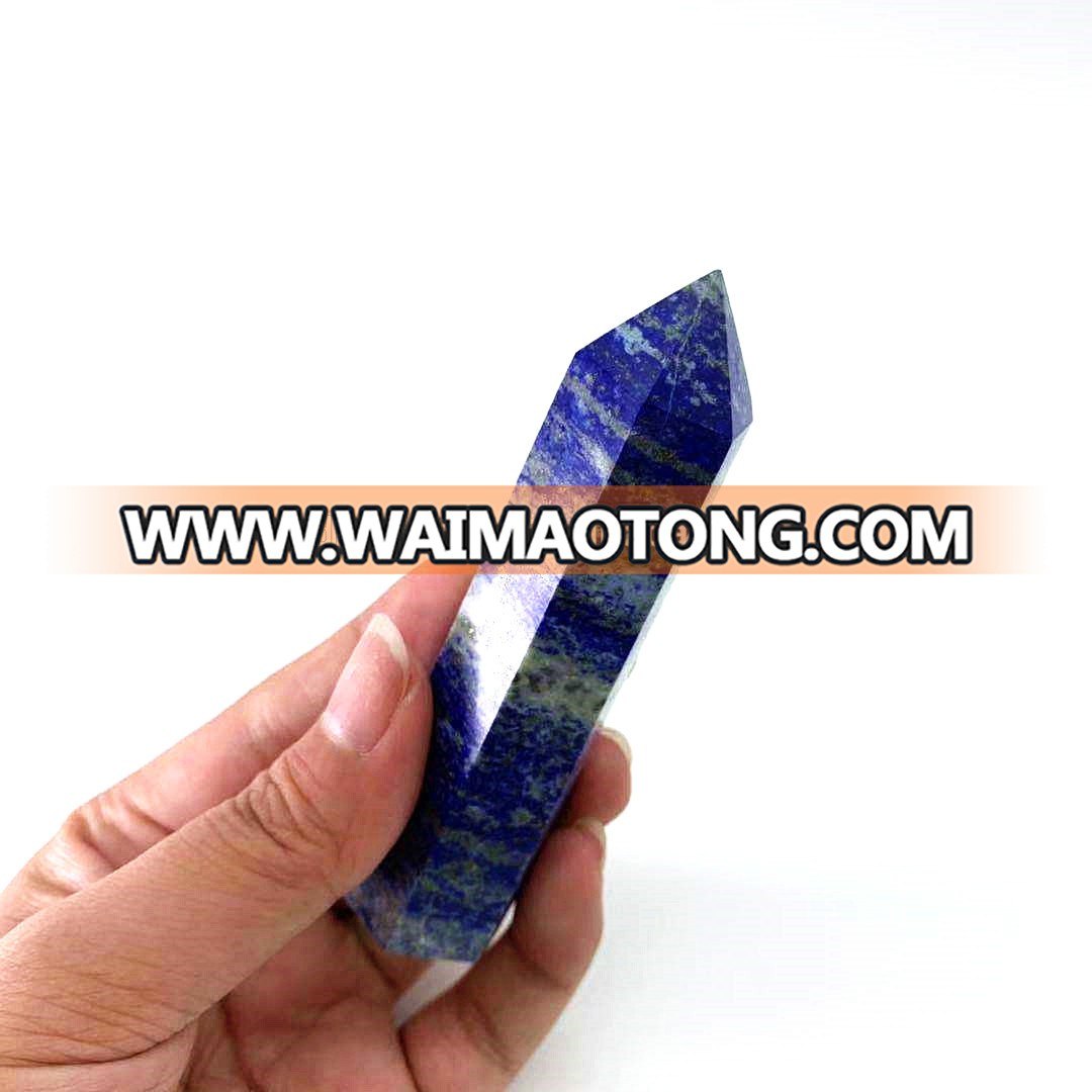 wholesale natural Lapis Lazuli point healing blue crystal wand lapis lazuli crystal craft quartz point