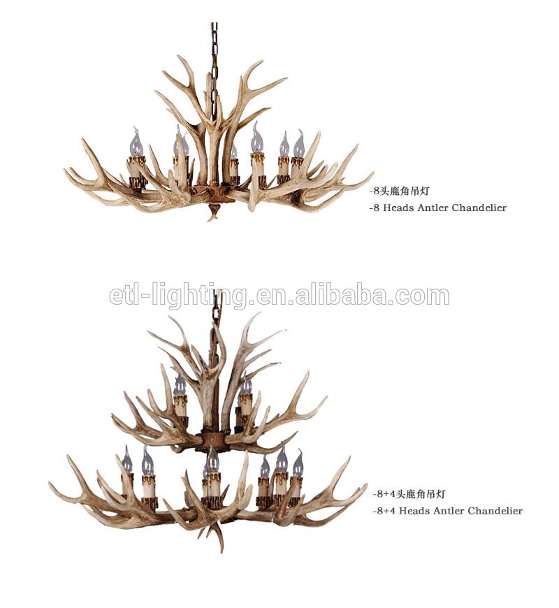 Deer antler chandelier for restaurant villa decoration resin antler chandelier lighting ETL89151