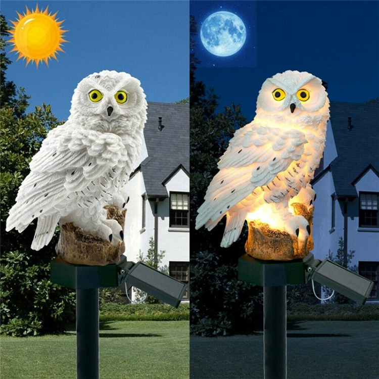 Solar Power Garden Light Decoration Waterproof Bird Resin Yard Decor Sculptures Outdoor Solar Lamp