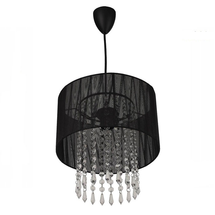 Black silk lampshade crystal chandeliers decorative acrylic pendant lamp NS-120091-2D