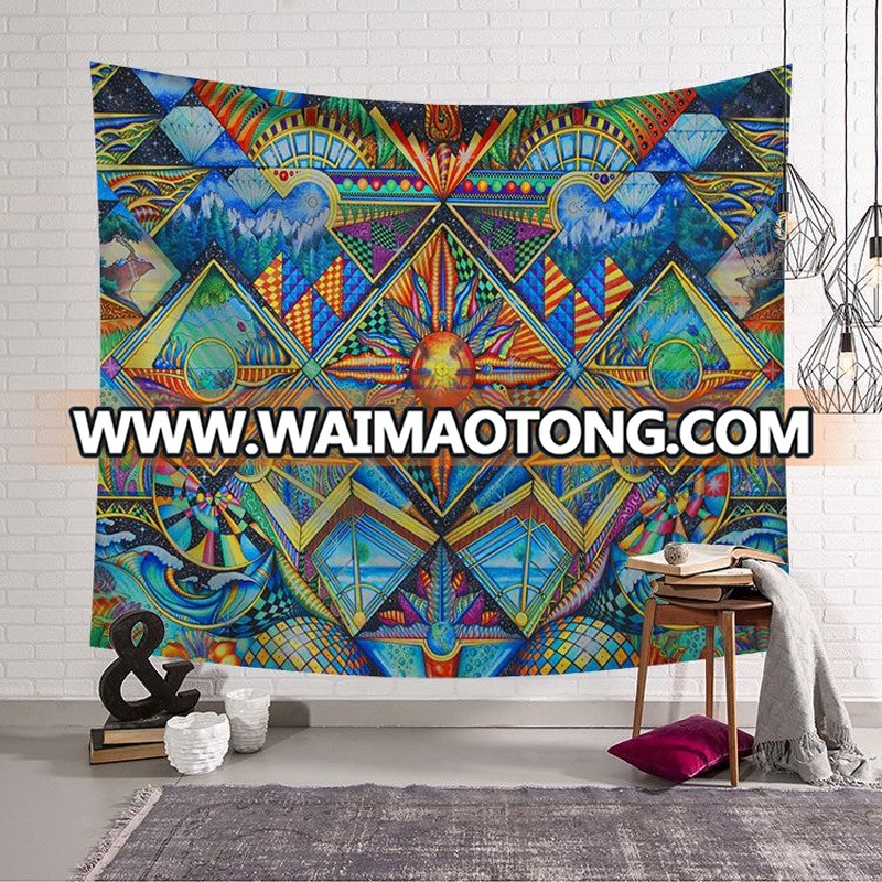 Custom Digital Print Trippy Hippie Tapestry Psychedelic Wall Tapestry